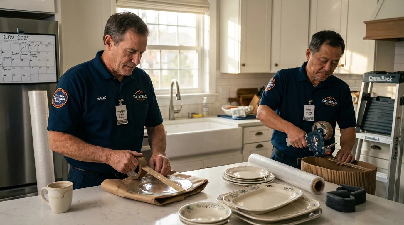 Professional crew packing kitchen dishware in Oregon City, OR